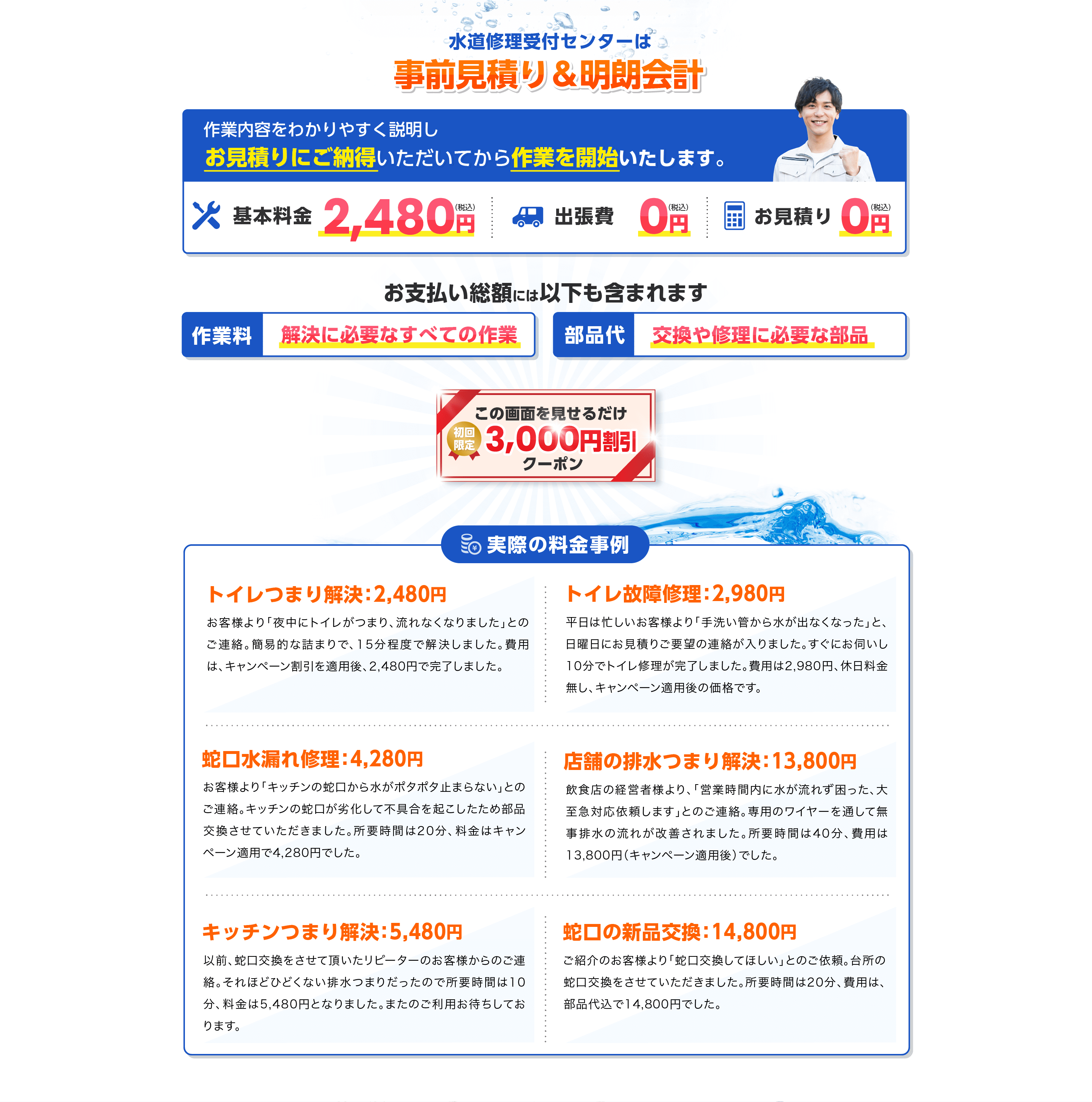 事前見積もりと明朗会計
