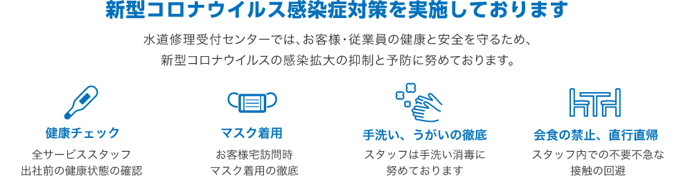新型コロナウイルス対策を徹底しております